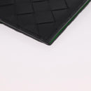 Bottega Veneta INTRECCIATO Passport Case Leather Black Green Auth am12830M-12