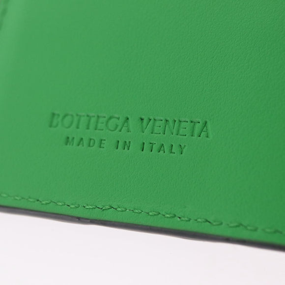 Bottega Veneta INTRECCIATO Passport Case Leather Black Green Auth am12830M