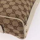 GUCCI GG Canvas Newbrit Tote Bag Beige Gold Tone 169971 Auth am12832V-15