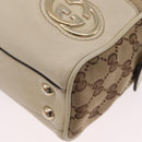 GUCCI GG Canvas Newbrit Tote Bag Beige Gold Tone 169971 Auth am12832V-16