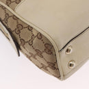 GUCCI GG Canvas Newbrit Tote Bag Beige Gold Tone 169971 Auth am12832V-17