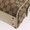 GUCCI GG Canvas Newbrit Tote Bag Beige Gold Tone 169971 Auth am12832V-9