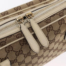 GUCCI GG Canvas Newbrit Tote Bag Beige Gold Tone 169971 Auth am12832V-19