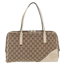 GUCCI GG Canvas Newbrit Tote Bag Beige Gold Tone 169971 Auth am12832V-13