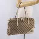 GUCCI GG Canvas Newbrit Tote Bag Beige Gold Tone 169971 Auth am12832V-25