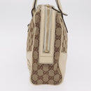 GUCCI GG Canvas Newbrit Tote Bag Beige Gold Tone 169971 Auth am12832V-3