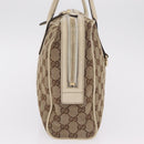 GUCCI GG Canvas Newbrit Tote Bag Beige Gold Tone 169971 Auth am12832V-4