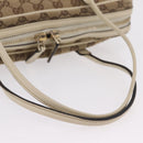GUCCI GG Canvas Newbrit Tote Bag Beige Gold Tone 169971 Auth am12832V-7