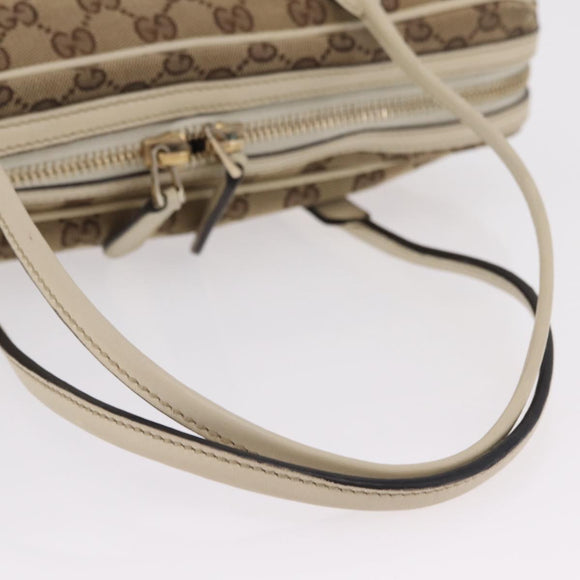 GUCCI GG Canvas Newbrit Tote Bag Beige Gold Tone 169971 Auth am12832V