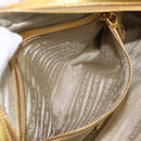 PRADA Chain Hand Bag Raffia Beige Gold Tone BL0352 Auth am12833M-26