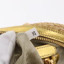 PRADA Chain Hand Bag Raffia Beige Gold Tone BL0352 Auth am12833M-29