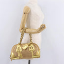 PRADA Chain Hand Bag Raffia Beige Gold Tone BL0352 Auth am12833M-31
