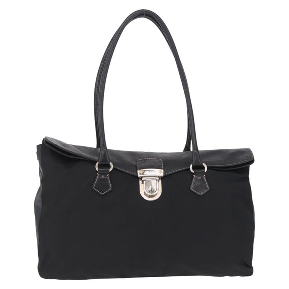 PRADA Tote Bag Nylon Black Silver BR1325 Auth am12835V