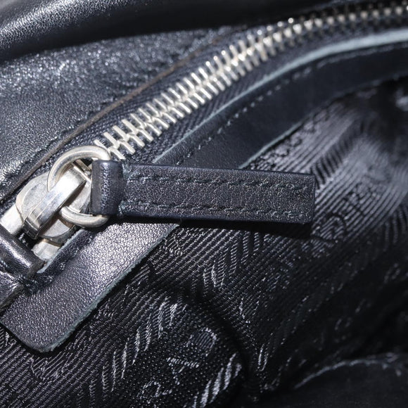 PRADA Tote Bag Nylon Black Silver BR1325 Auth am12835V