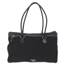 PRADA Tote Bag Nylon Black Silver BR1325 Auth am12835V-2