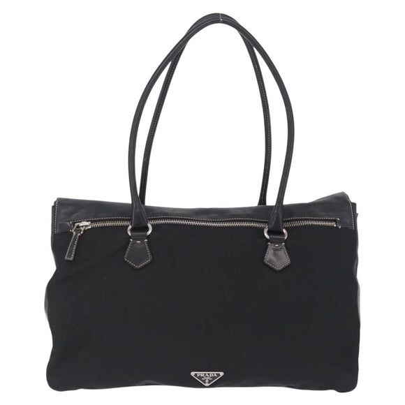 PRADA Tote Bag Nylon Black Silver BR1325 Auth am12835V