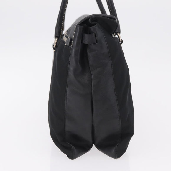 PRADA Tote Bag Nylon Black Silver BR1325 Auth am12835V