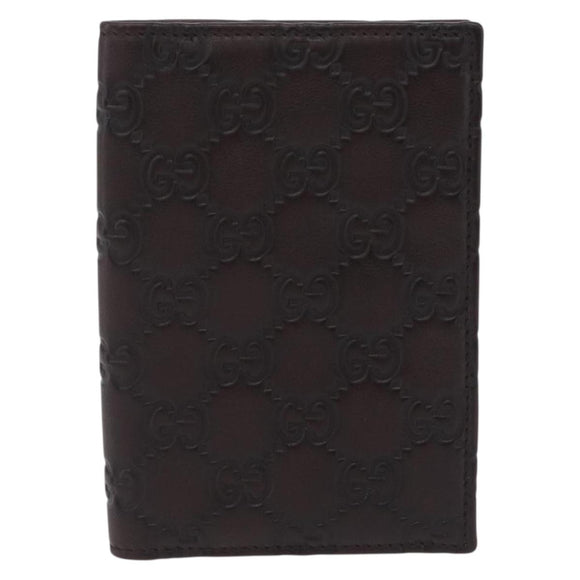 GUCCI GuccissimaGG Passport Case Leather Brown 154694 Auth am12836M