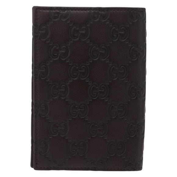 GUCCI GuccissimaGG Passport Case Leather Brown 154694 Auth am12836M