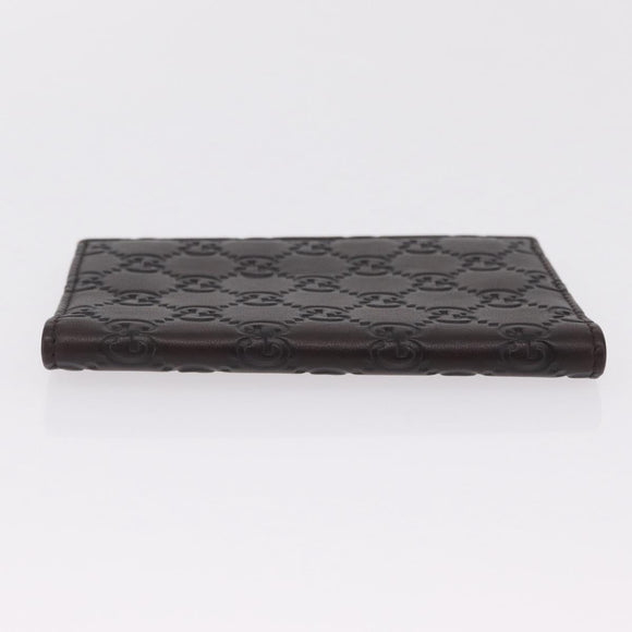 GUCCI GuccissimaGG Passport Case Leather Brown 154694 Auth am12836M