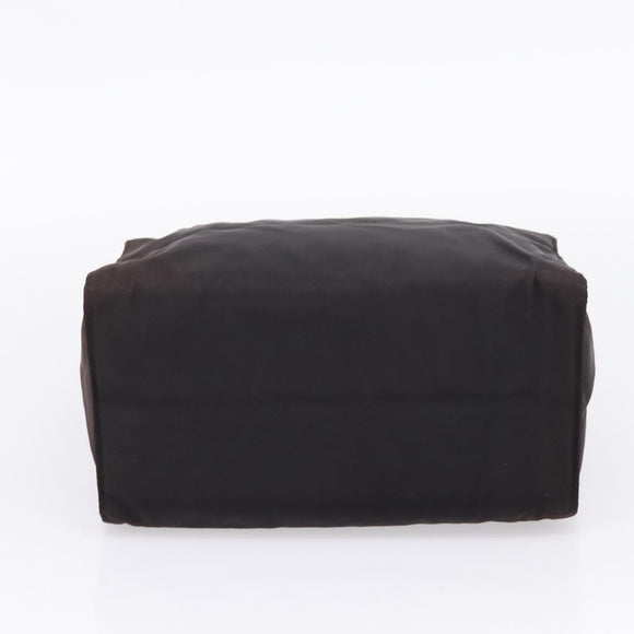 PRADA Metal Handle Hand Bag Nylon Black Auth am12838A