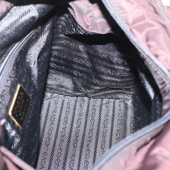 PRADA Metal Handle Hand Bag Nylon Black Auth am12838A