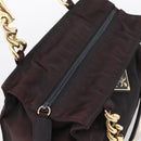 PRADA Metal Handle Hand Bag Nylon Black Auth am12838A-6