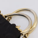 PRADA Metal Handle Hand Bag Nylon Black Auth am12838A-9