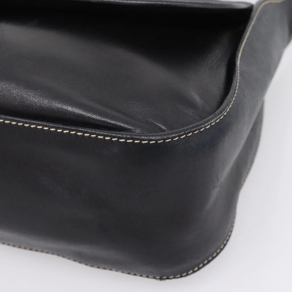 PRADA Shoulder Bag Leather Black Silver Auth am12839V