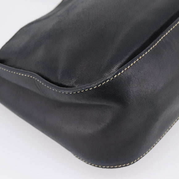 PRADA Shoulder Bag Leather Black Silver Auth am12839V