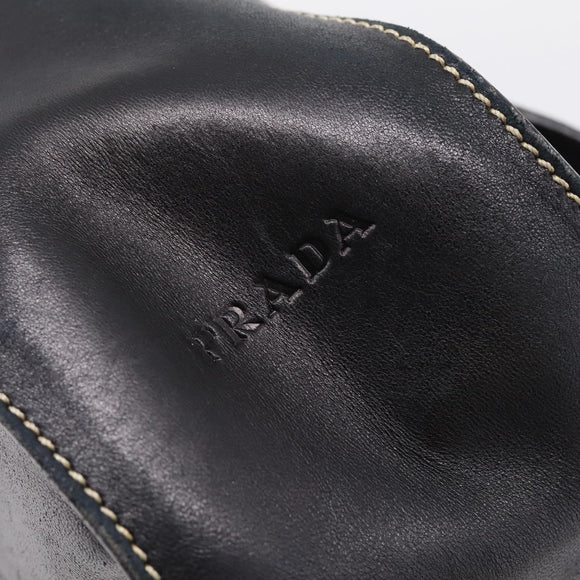 PRADA Shoulder Bag Leather Black Silver Auth am12839V
