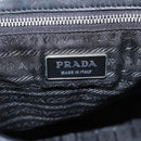 PRADA Shoulder Bag Leather Black Silver Auth am12839V-20