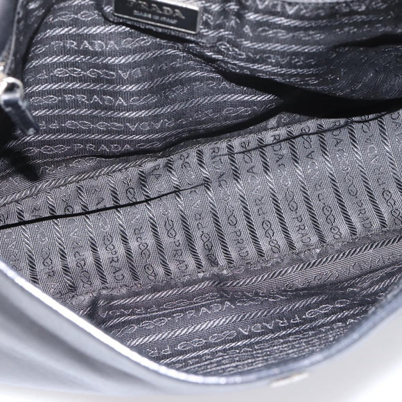 PRADA Shoulder Bag Leather Black Silver Auth am12839V