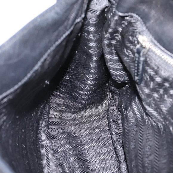PRADA Shoulder Bag Leather Black Silver Auth am12839V