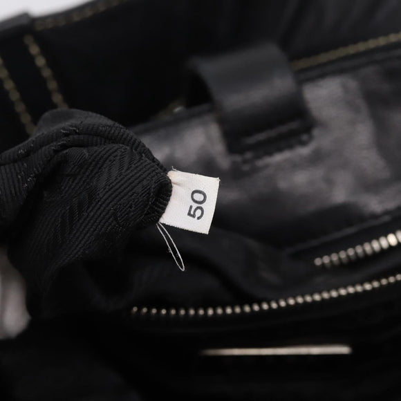 PRADA Shoulder Bag Leather Black Silver Auth am12839V