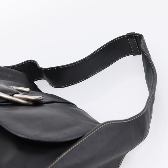 PRADA Shoulder Bag Leather Black Silver Auth am12839V