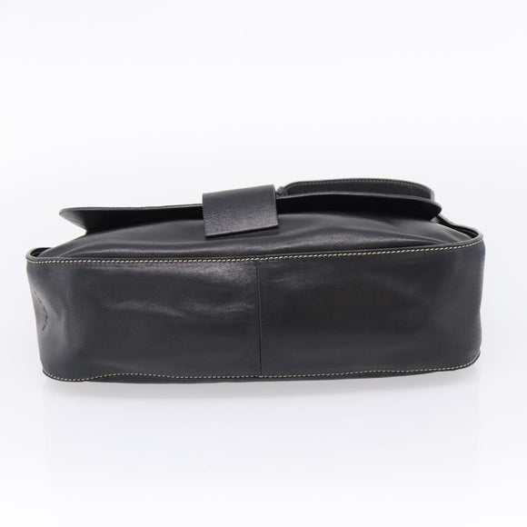 PRADA Shoulder Bag Leather Black Silver Auth am12839V