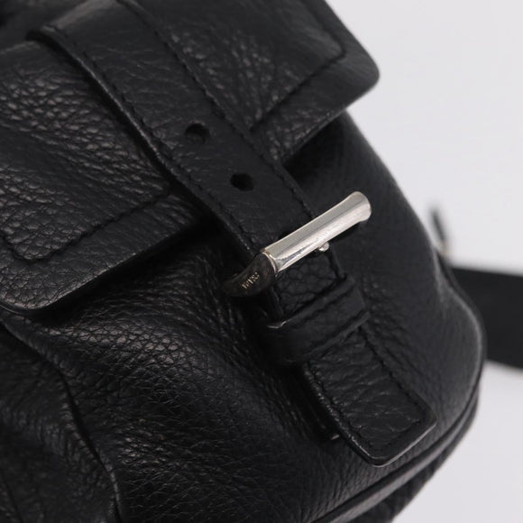 PRADA Shoulder Hand Bag Leather Black Silver Auth am12841V