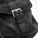 PRADA Shoulder Hand Bag Leather Black Silver Auth am12841V-16