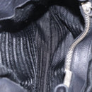 PRADA Shoulder Hand Bag Leather Black Silver Auth am12841V-22