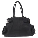 PRADA Shoulder Hand Bag Leather Black Silver Auth am12841V-3