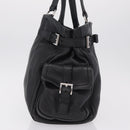 PRADA Shoulder Hand Bag Leather Black Silver Auth am12841V-4
