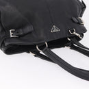 PRADA Shoulder Hand Bag Leather Black Silver Auth am12841V-6