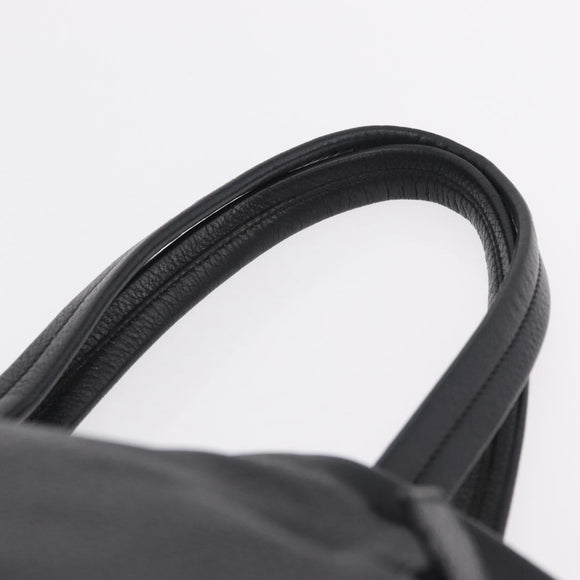 PRADA Shoulder Hand Bag Leather Black Silver Auth am12841V