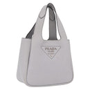 PRADA Vittelodanoy Hand Bag Leather Gray Silver Auth am12842A-1