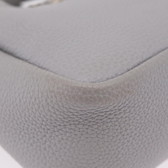 PRADA Vittelodanoy Hand Bag Leather Gray Silver Auth am12842A