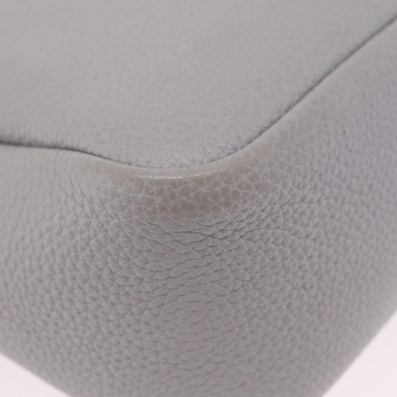 PRADA Vittelodanoy Hand Bag Leather Gray Silver Auth am12842A