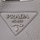 PRADA Vittelodanoy Hand Bag Leather Gray Silver Auth am12842A-21