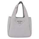 PRADA Vittelodanoy Hand Bag Leather Gray Silver Auth am12842A-13