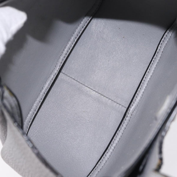 PRADA Vittelodanoy Hand Bag Leather Gray Silver Auth am12842A